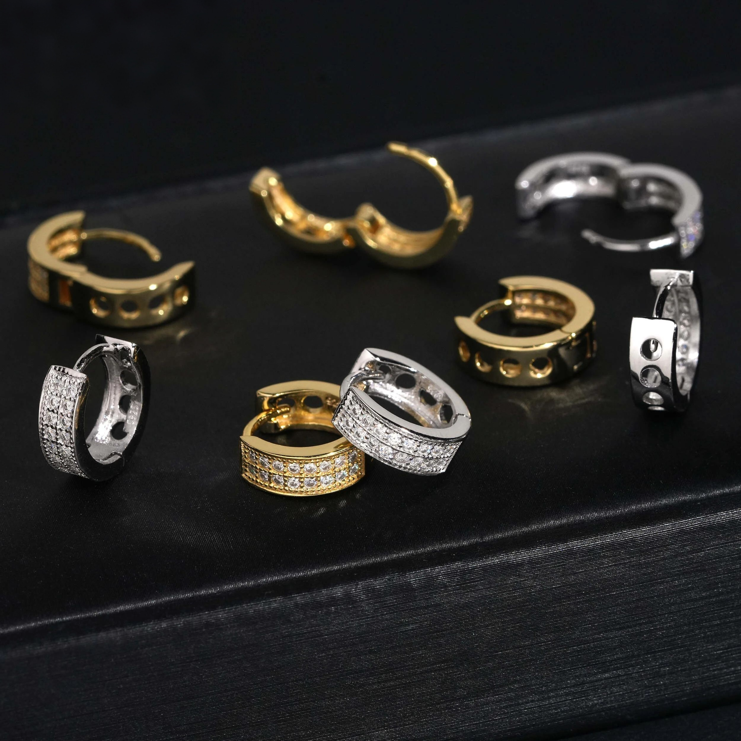 Iced Out Moissanite Hoop Earrings