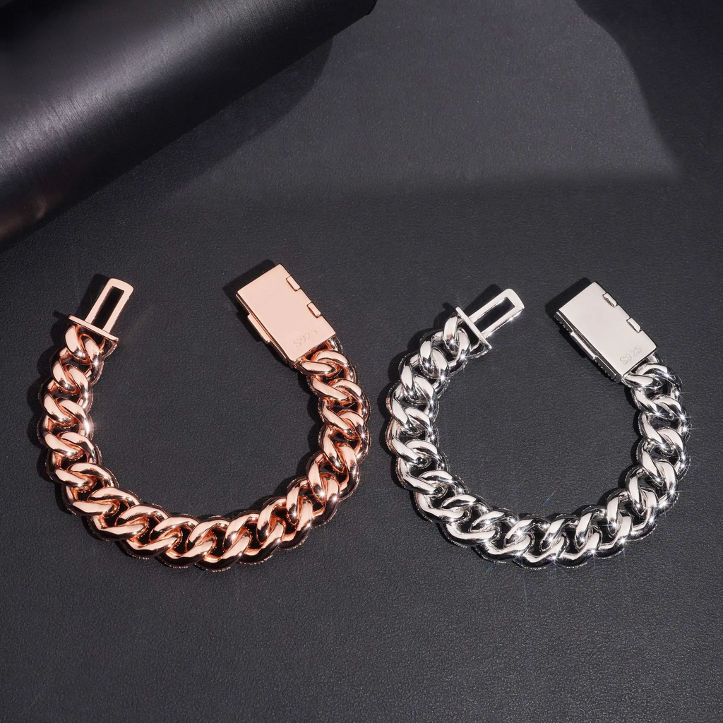 14mm Moissanite Cuban Link Bracelet
