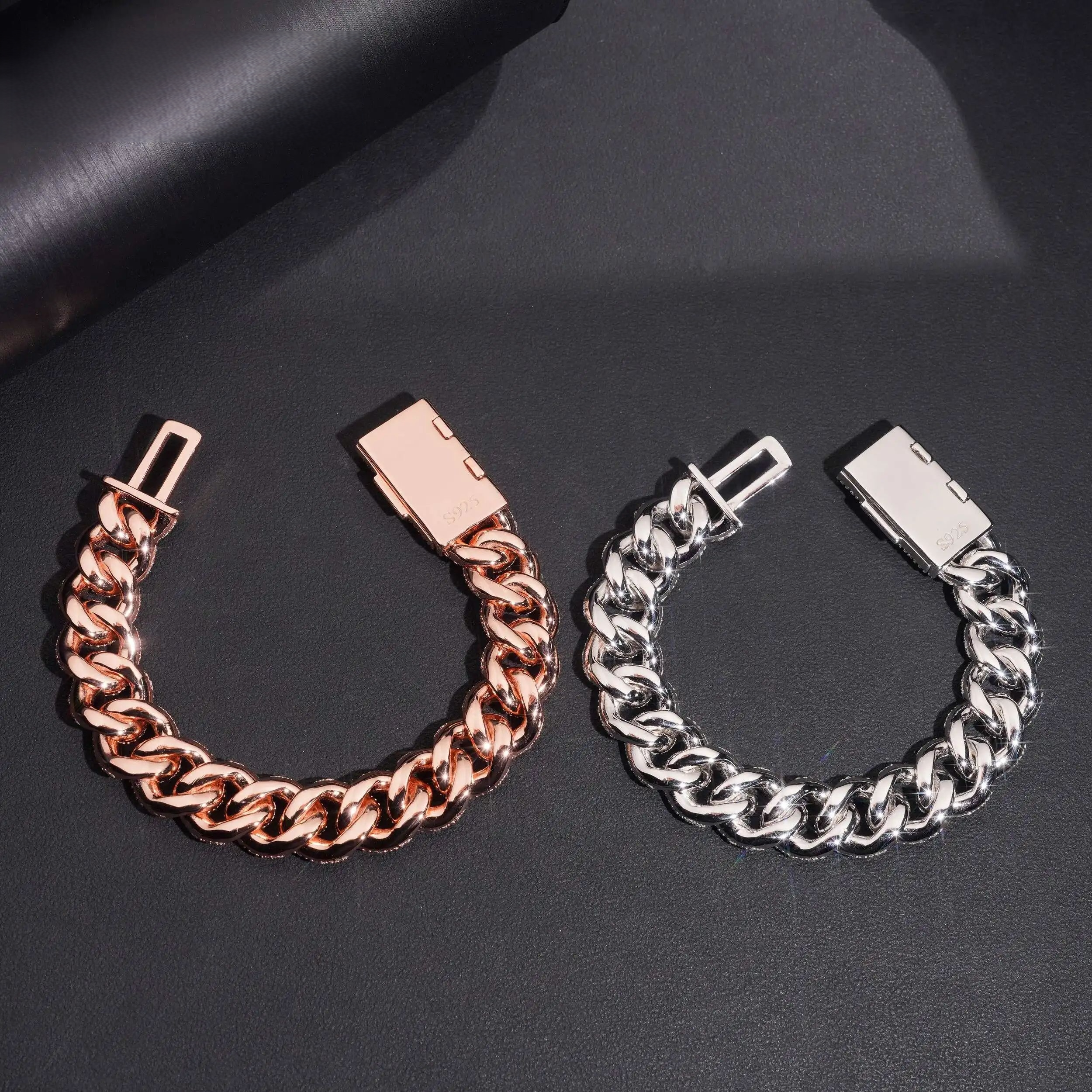 14mm Moissanite Cuban Link Bracelet