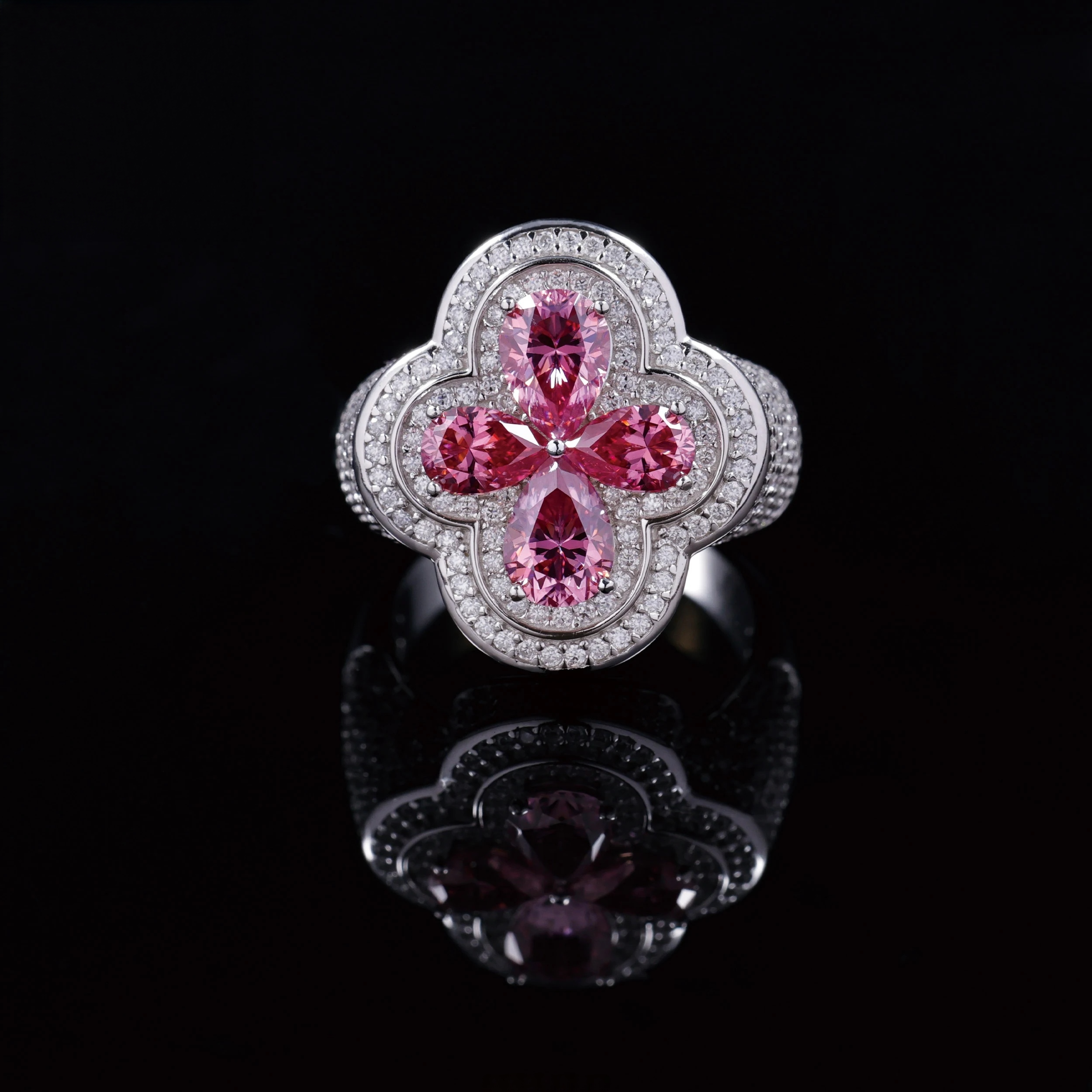 Clover Moissanite Ring