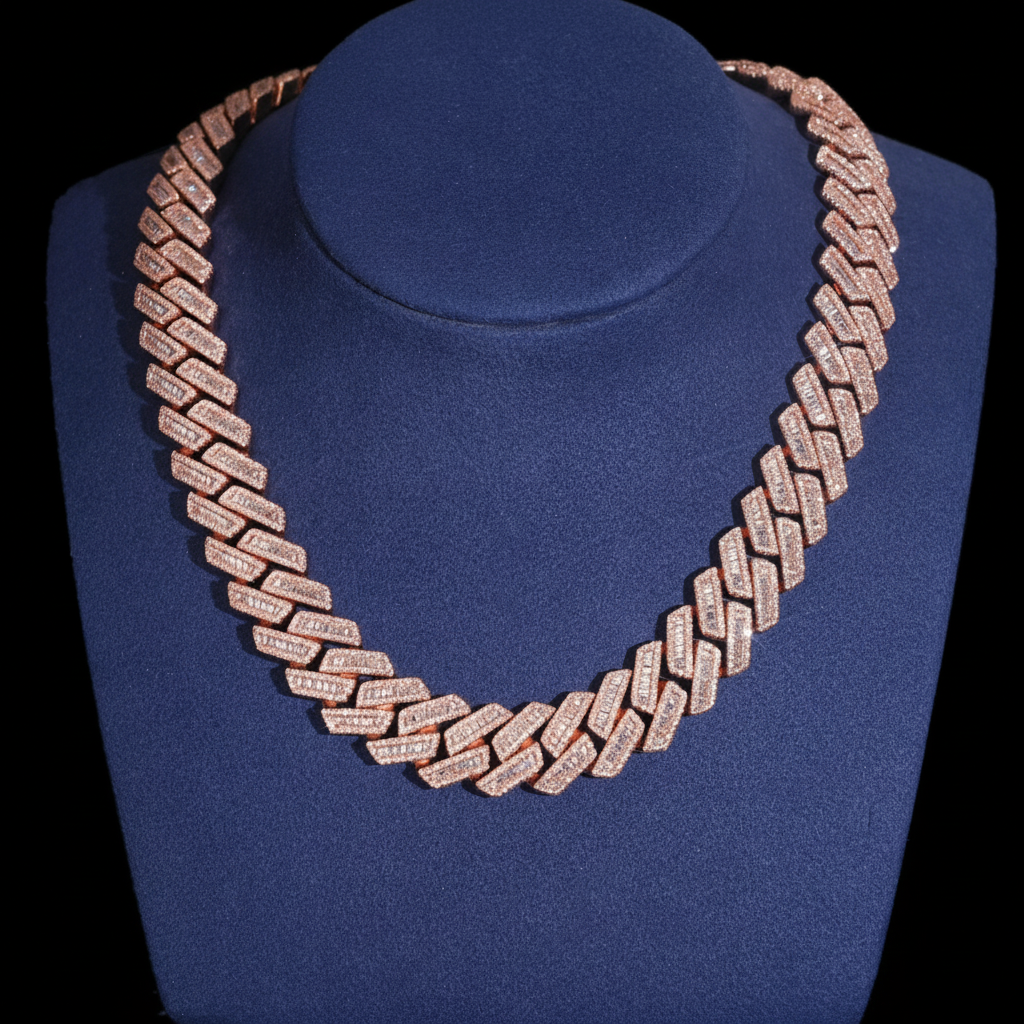 18mm Baguette Moissanite Cuban Link Chain