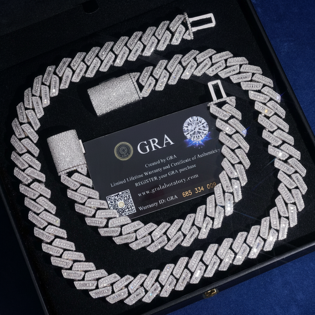 Baguette Moissanite Cuban Link Chain