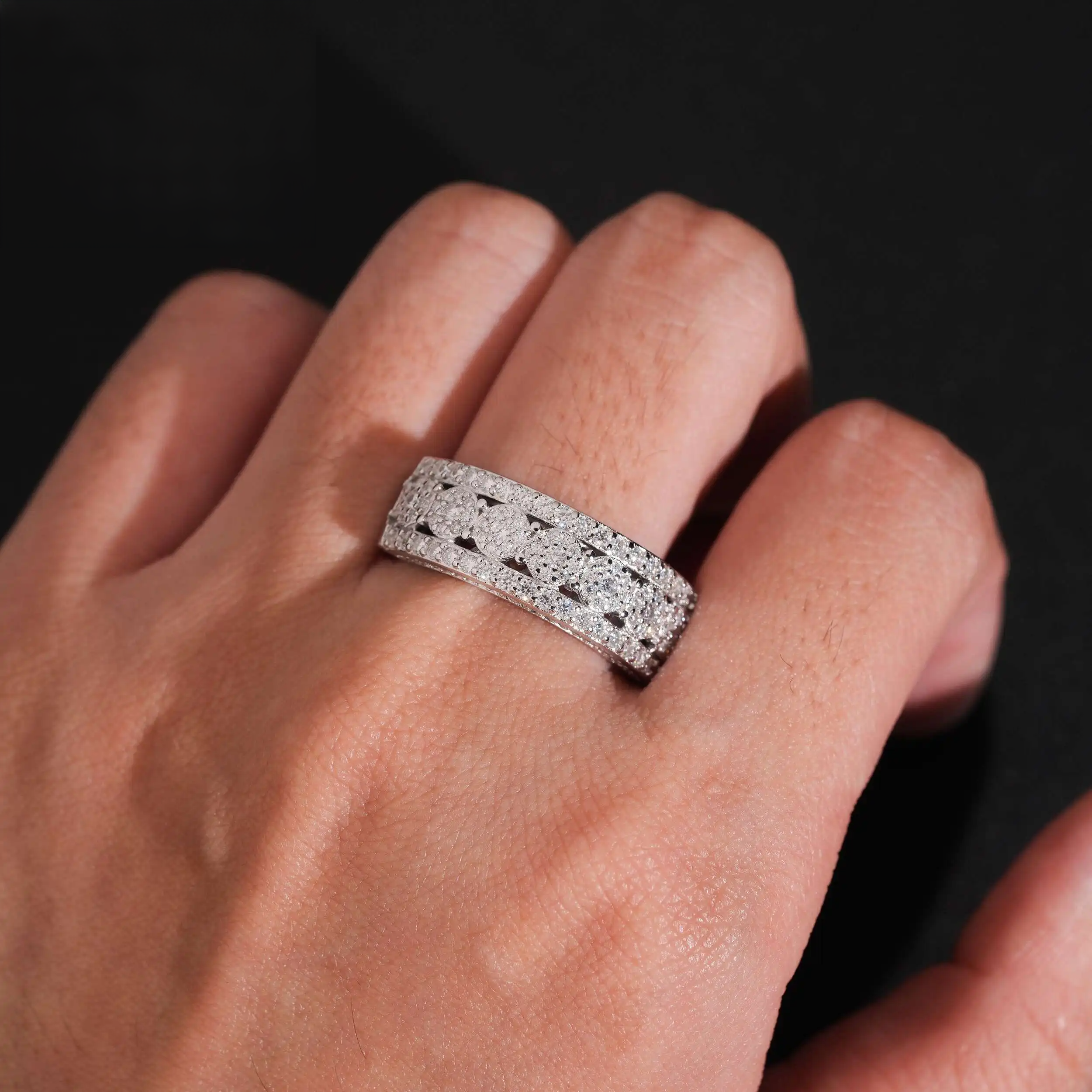 Moissanite Cluster Ring