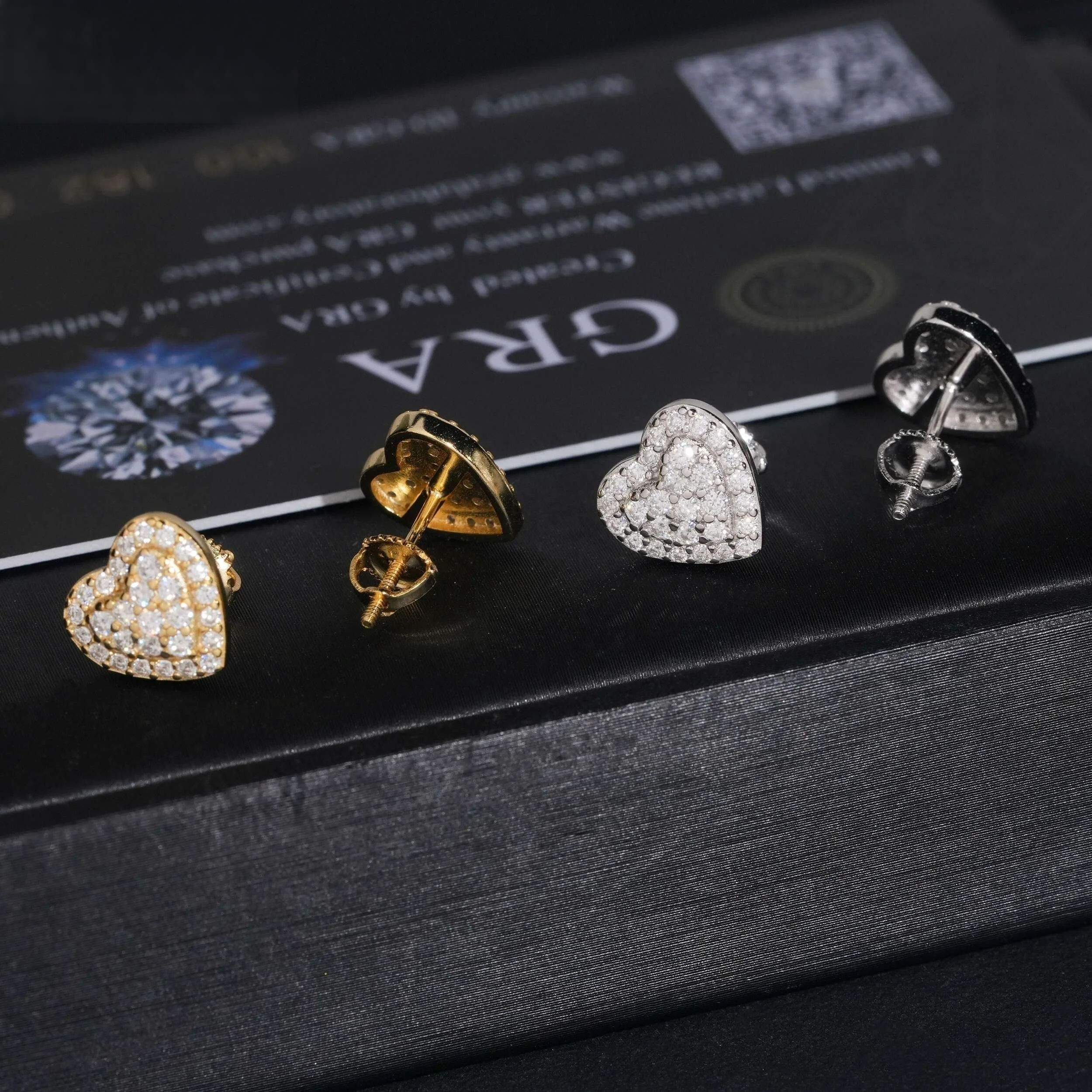 Heart Moissanite Earrings