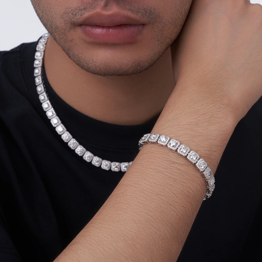 Princess Cut Moissanite Tennis Necklace