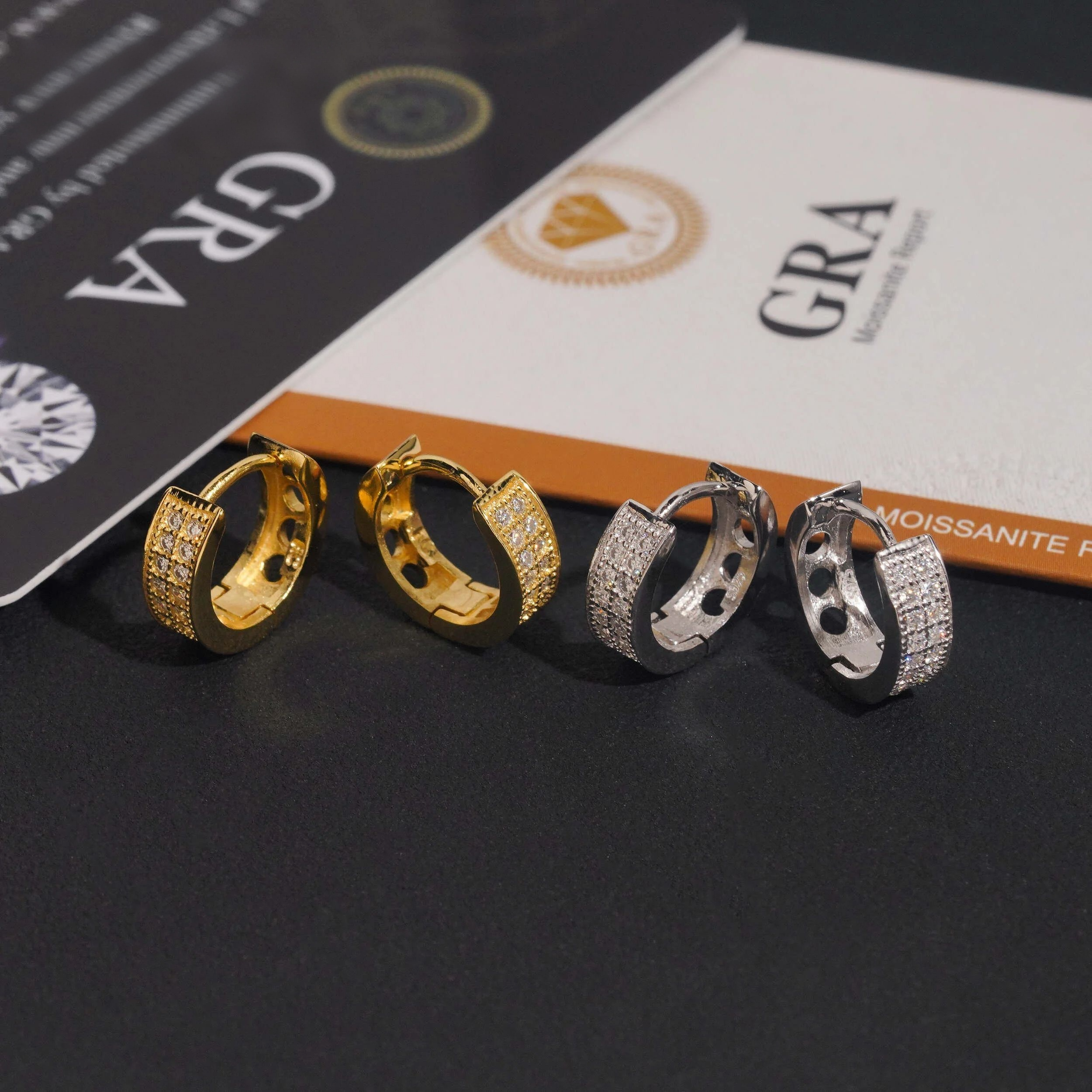 Iced Out Moissanite Hoop Earrings