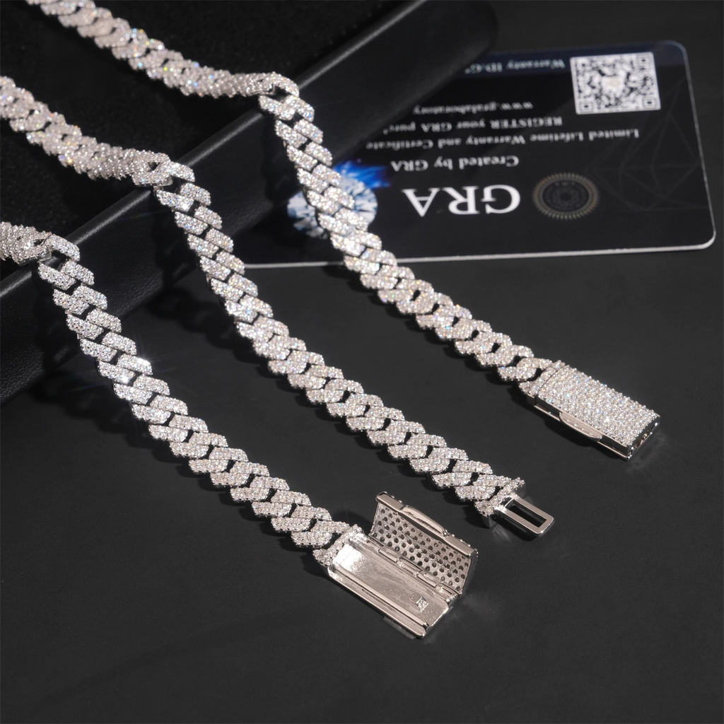 8mm Iced Out Moissanite Cuban Link Chain