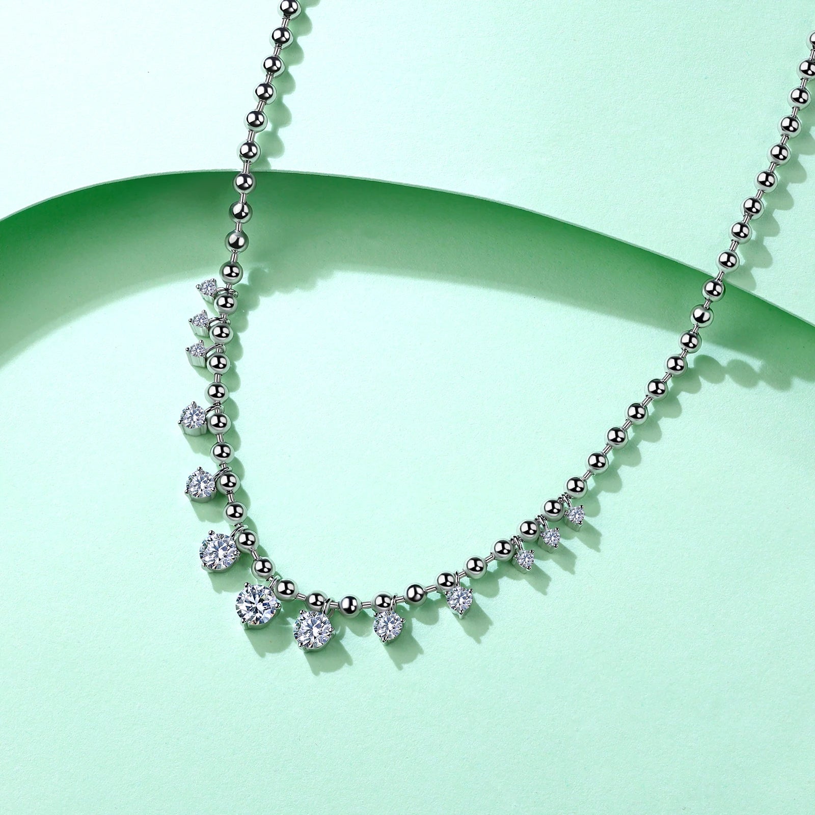 Moissanite Beaded Choker