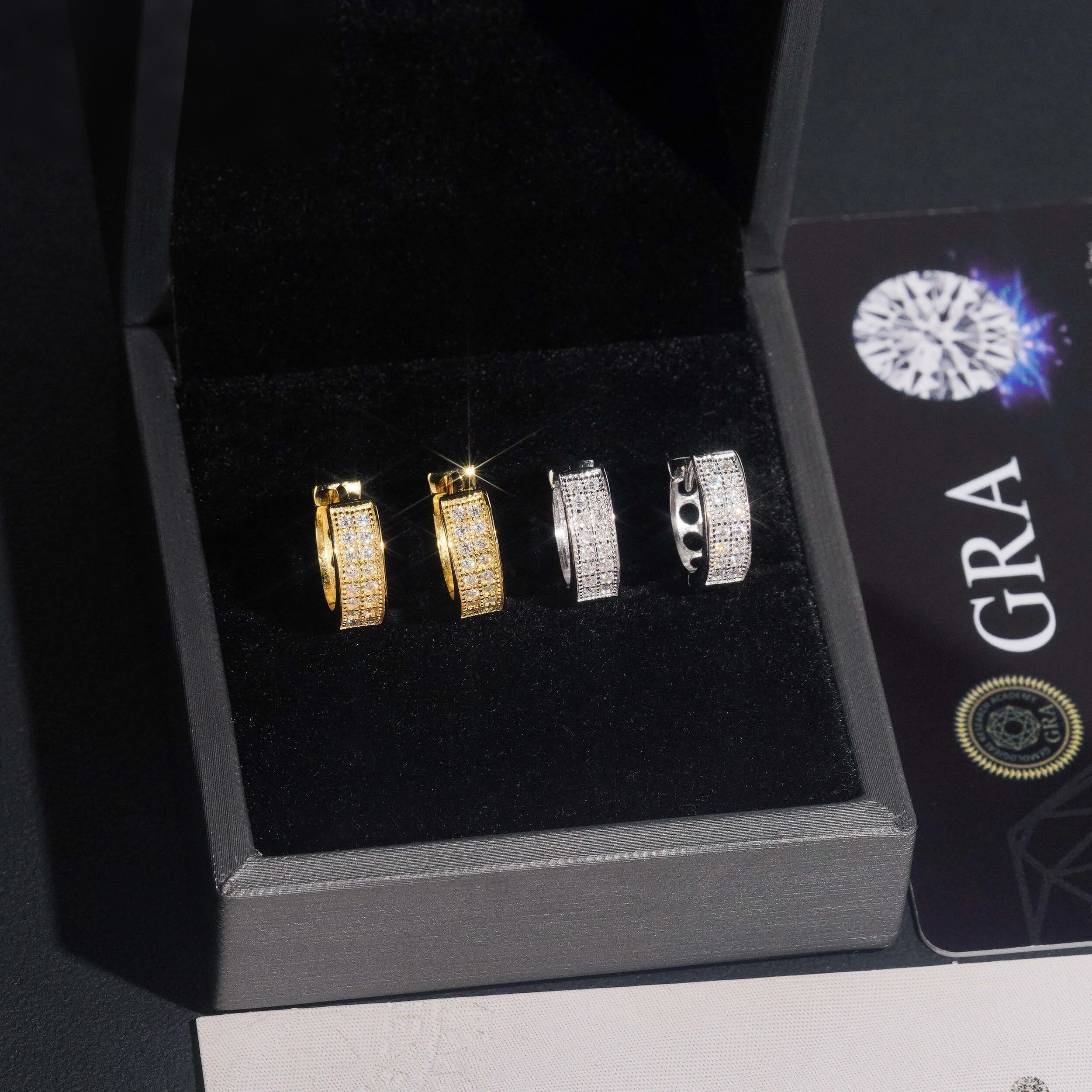 Iced Out Moissanite Hoop Earrings