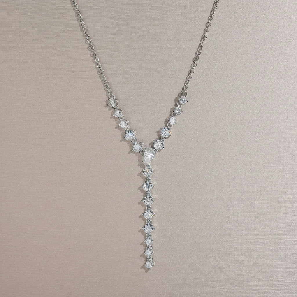 Solitaire Pear Moissanite Necklace