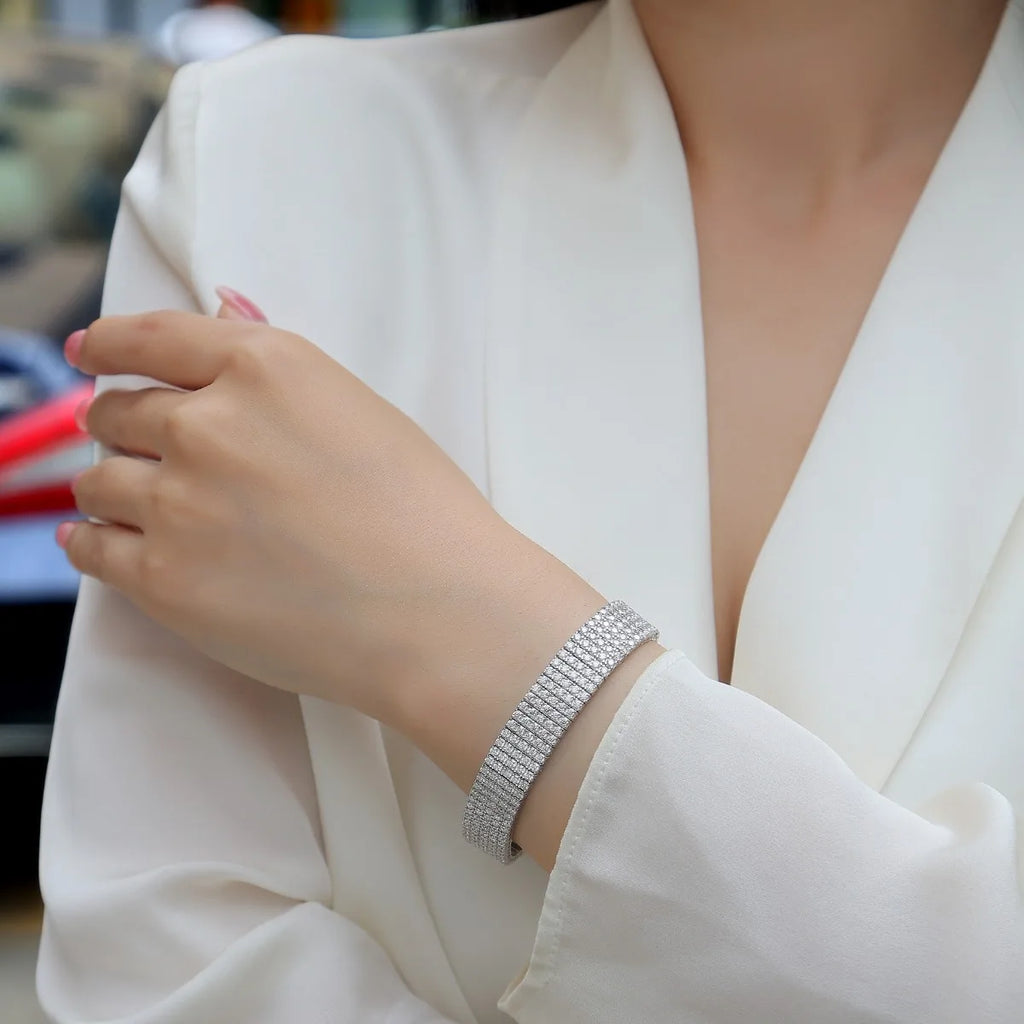Multi-Row Moissanite Tennis Bracelet