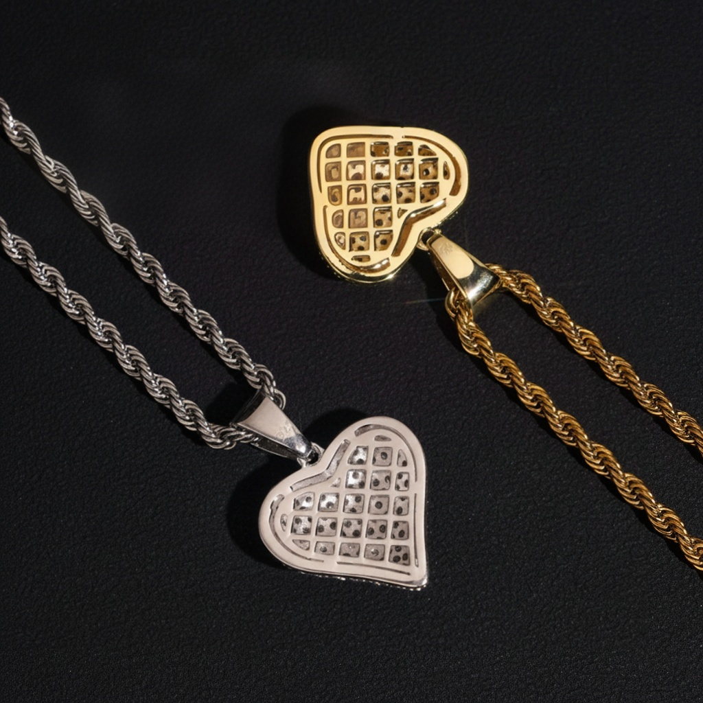 Iced Out Heart Pendant
