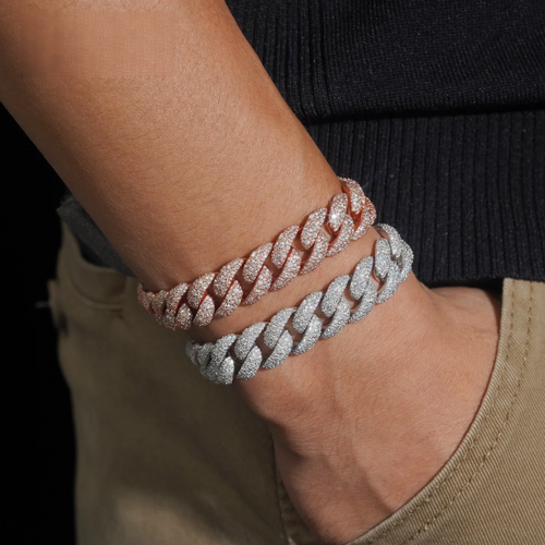 14mm Moissanite Cuban Link Bracelet