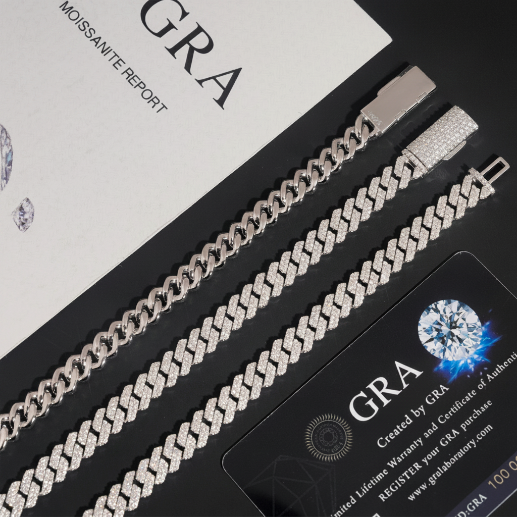 8mm Iced Out Moissanite Cuban Link Chain