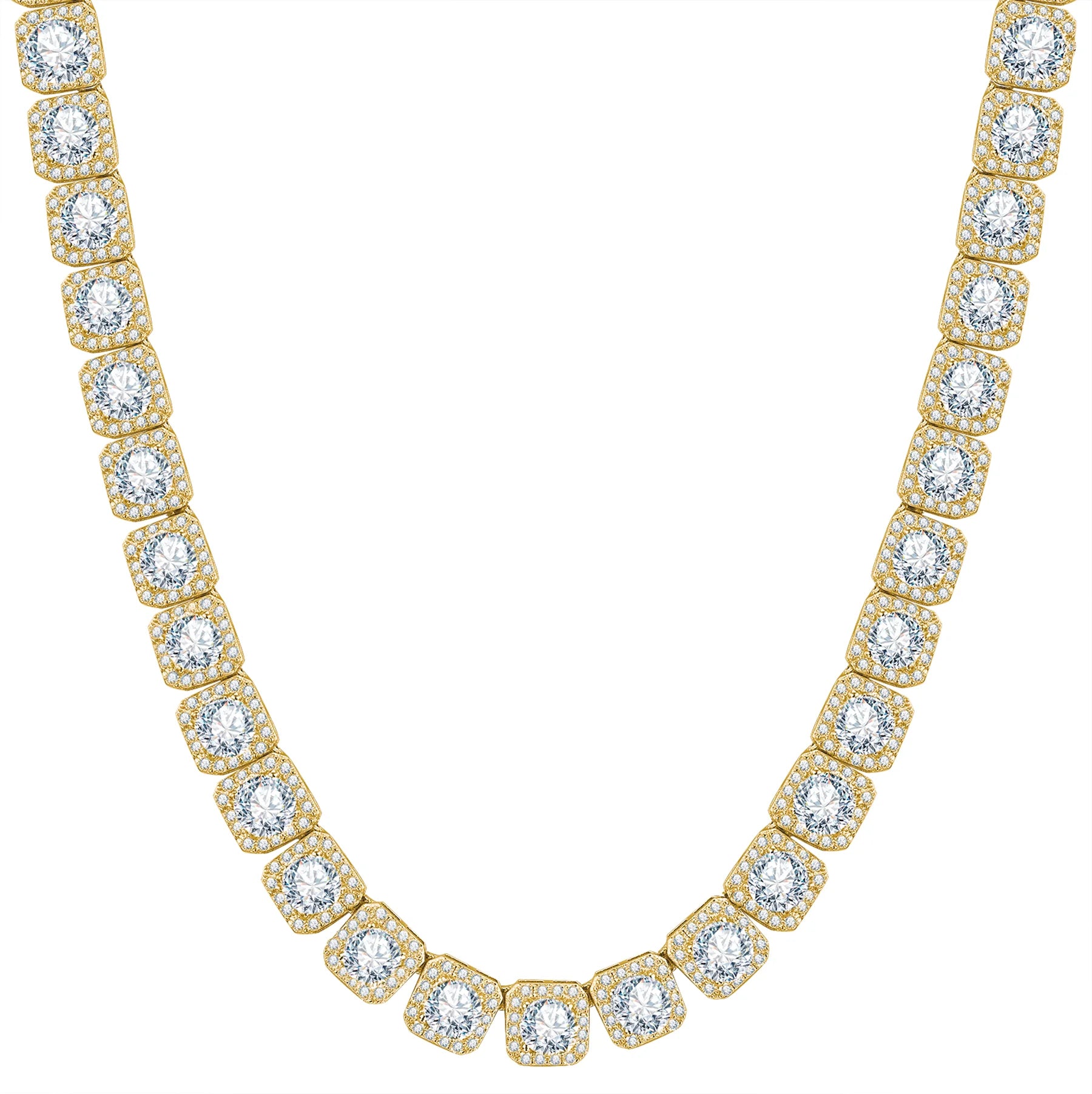 Princess Cut Moissanite Tennis Necklace