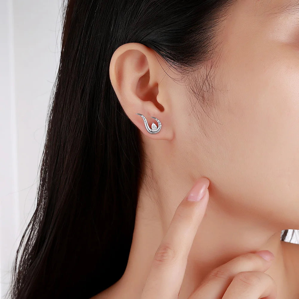 Moissanite Swirl Drop Earrings