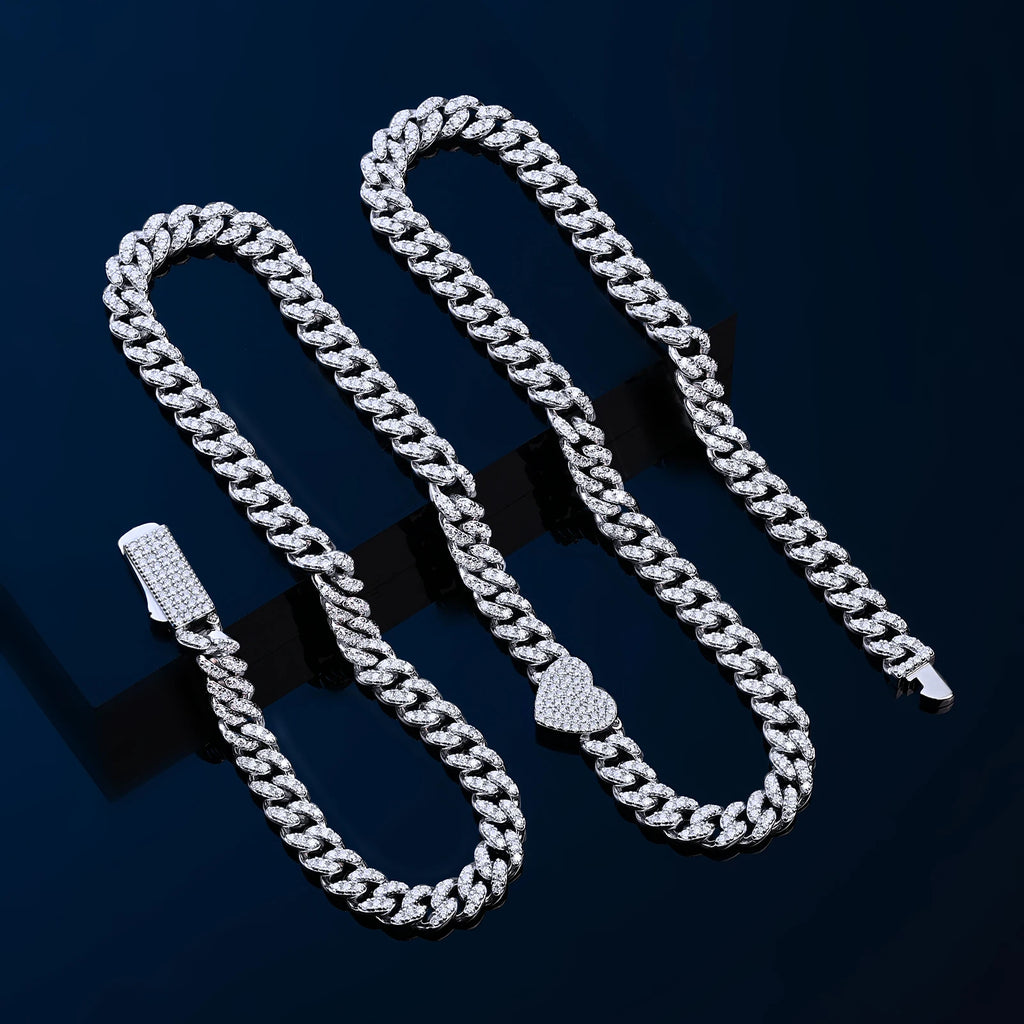 6mm Heart Cuban Link Necklace