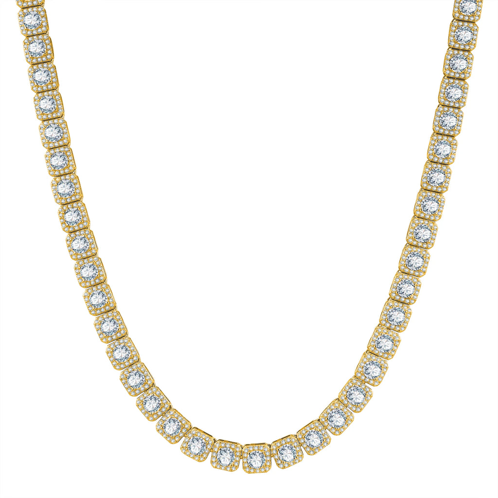 Princess Cut Moissanite Tennis Necklace