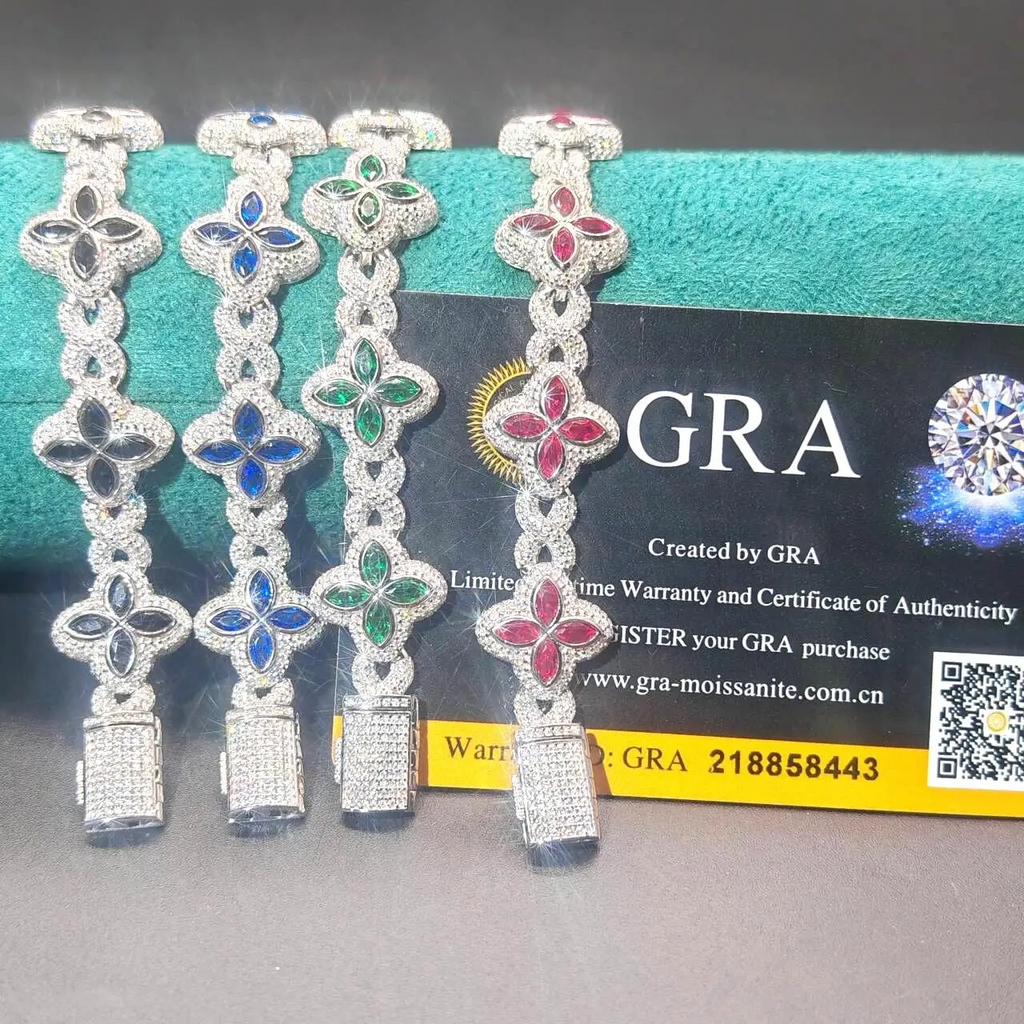 Colorful Clover Link Bracelet
