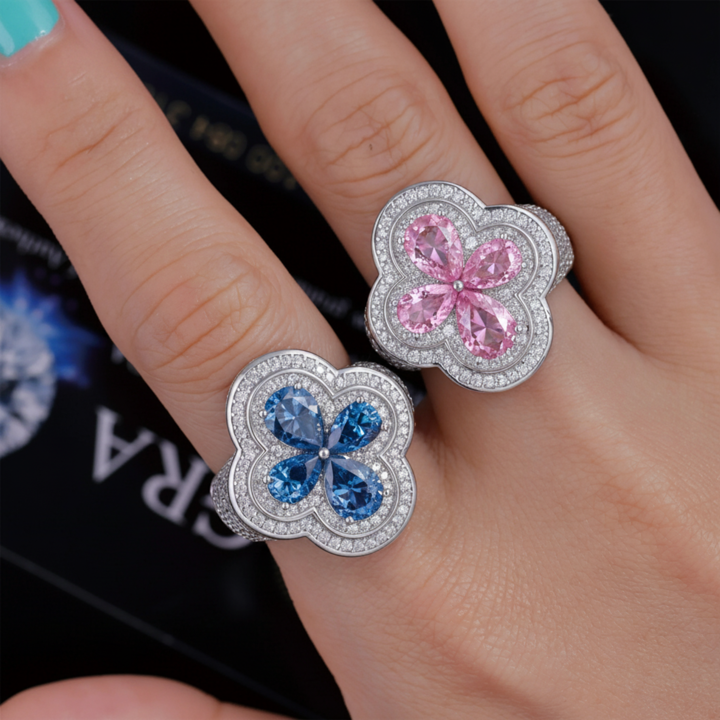Clover Moissanite Ring