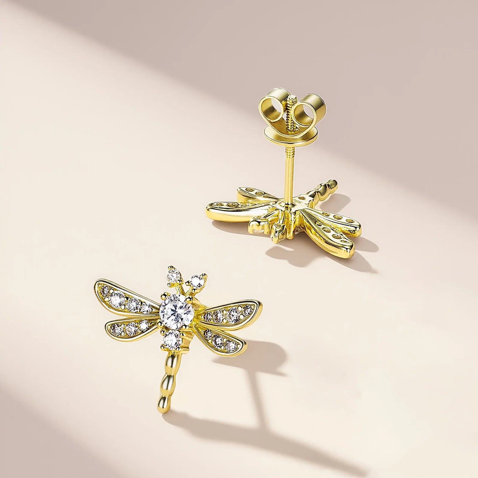 Dragonfly Moissanite Stud Earrings