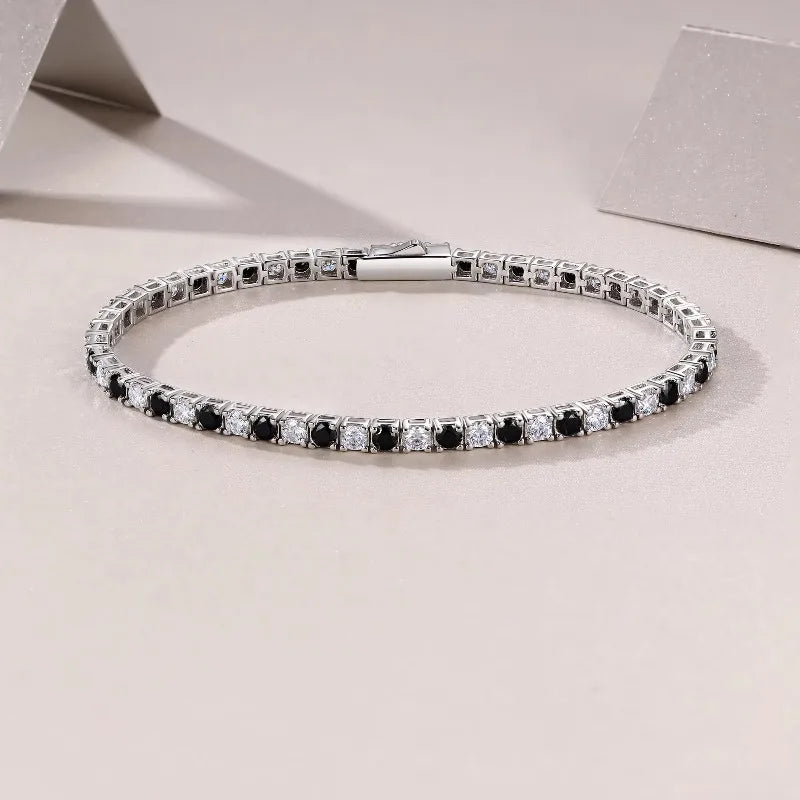 Black & White Tennis Bracelet