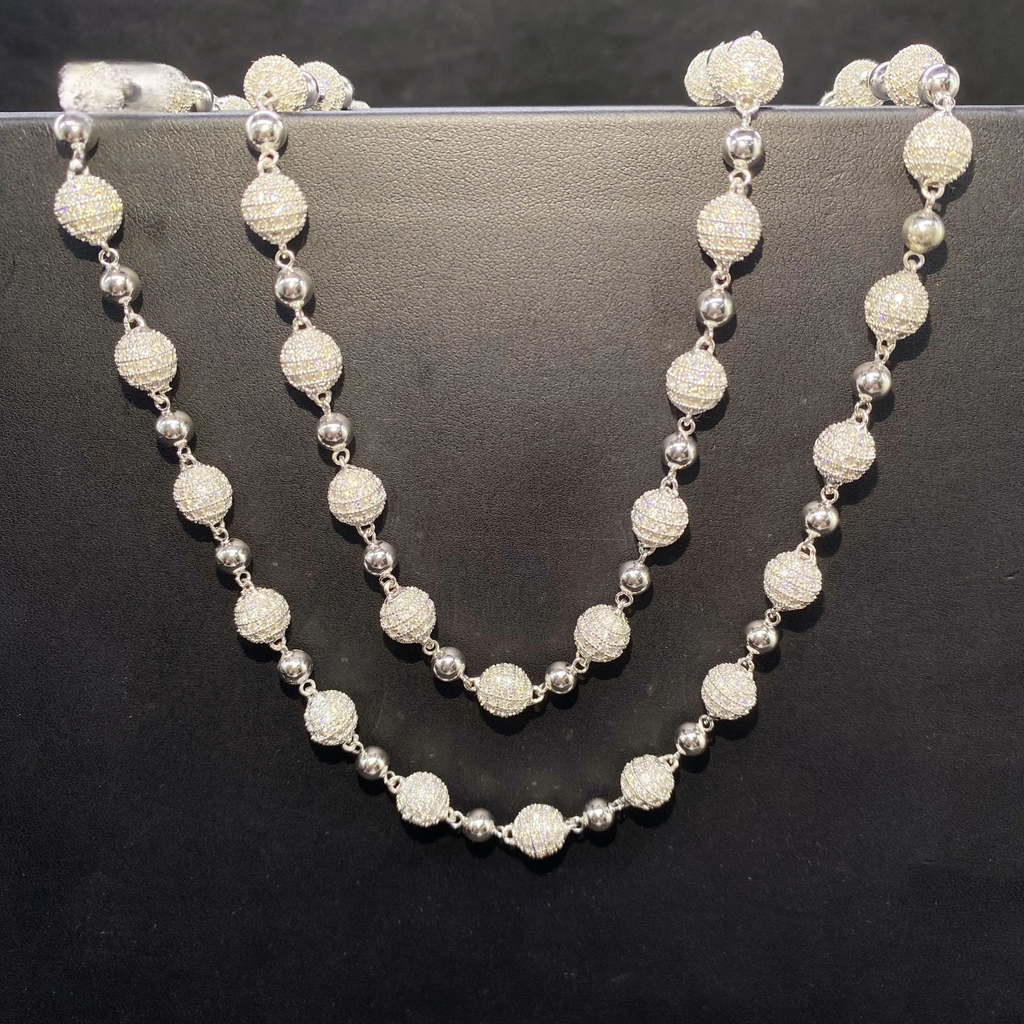 Iced Out Moissanite Bead Chain