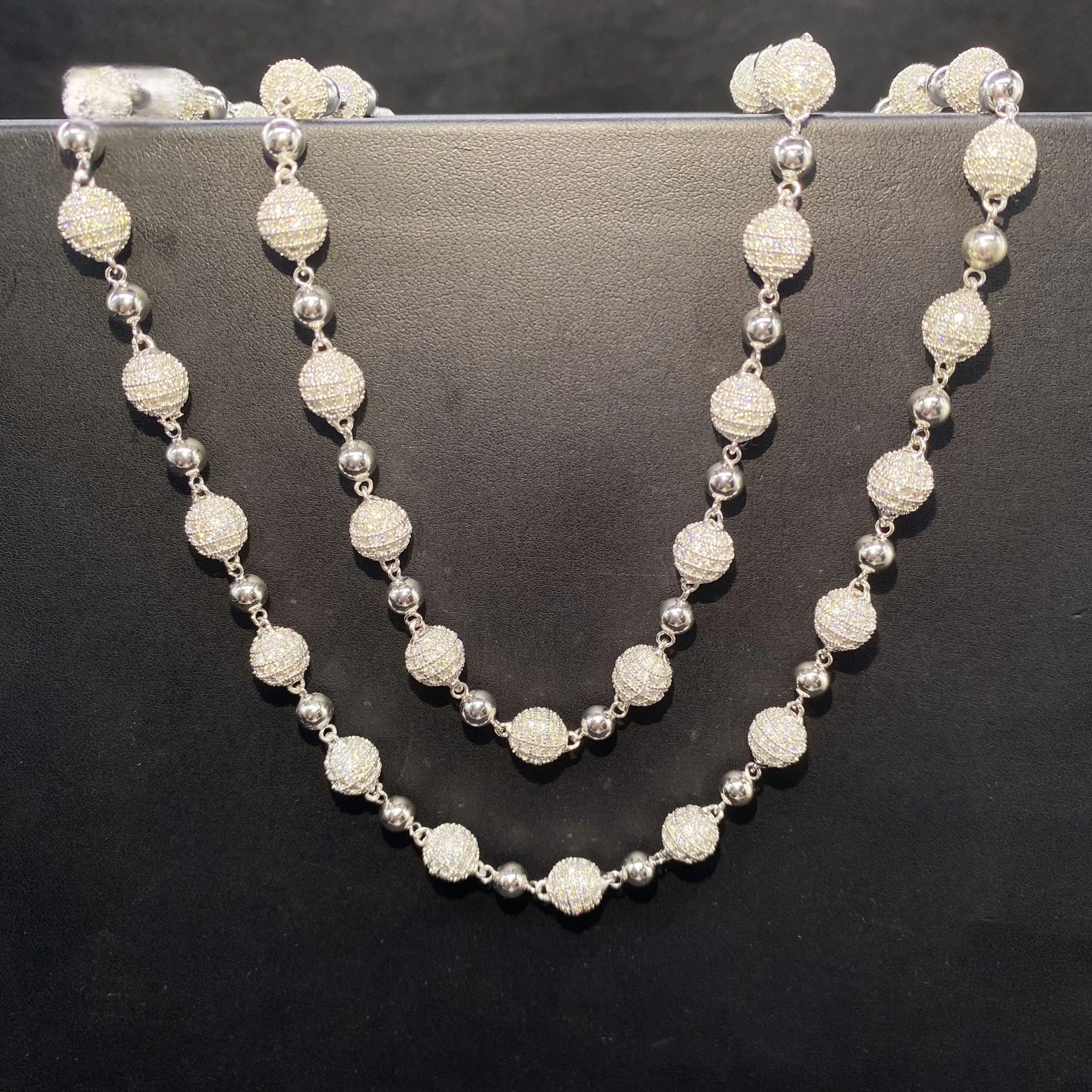 Iced Out Moissanite Bead Chain