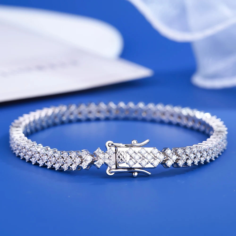 Chevron Moissanite Tennis Bracelet
