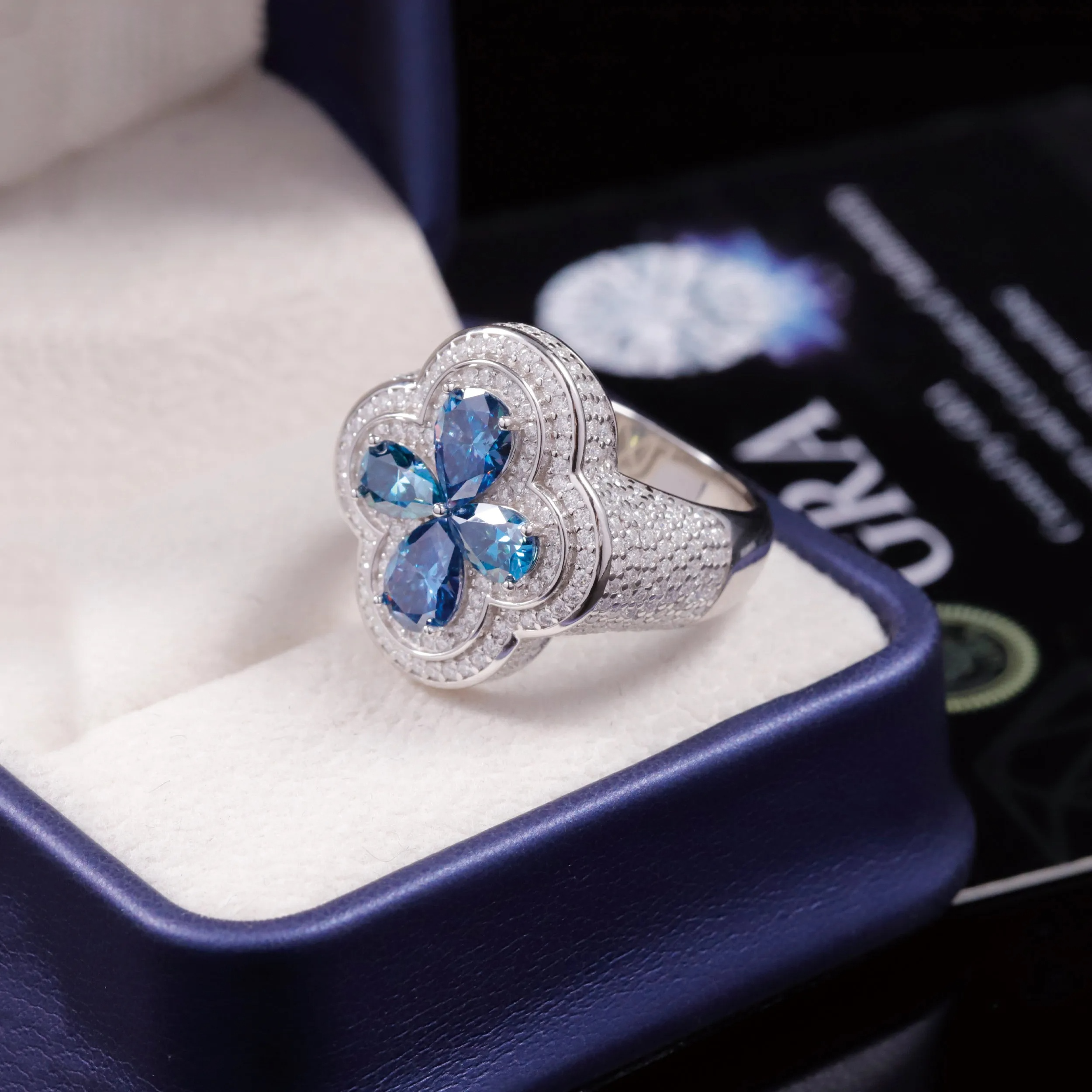 Clover Moissanite Ring