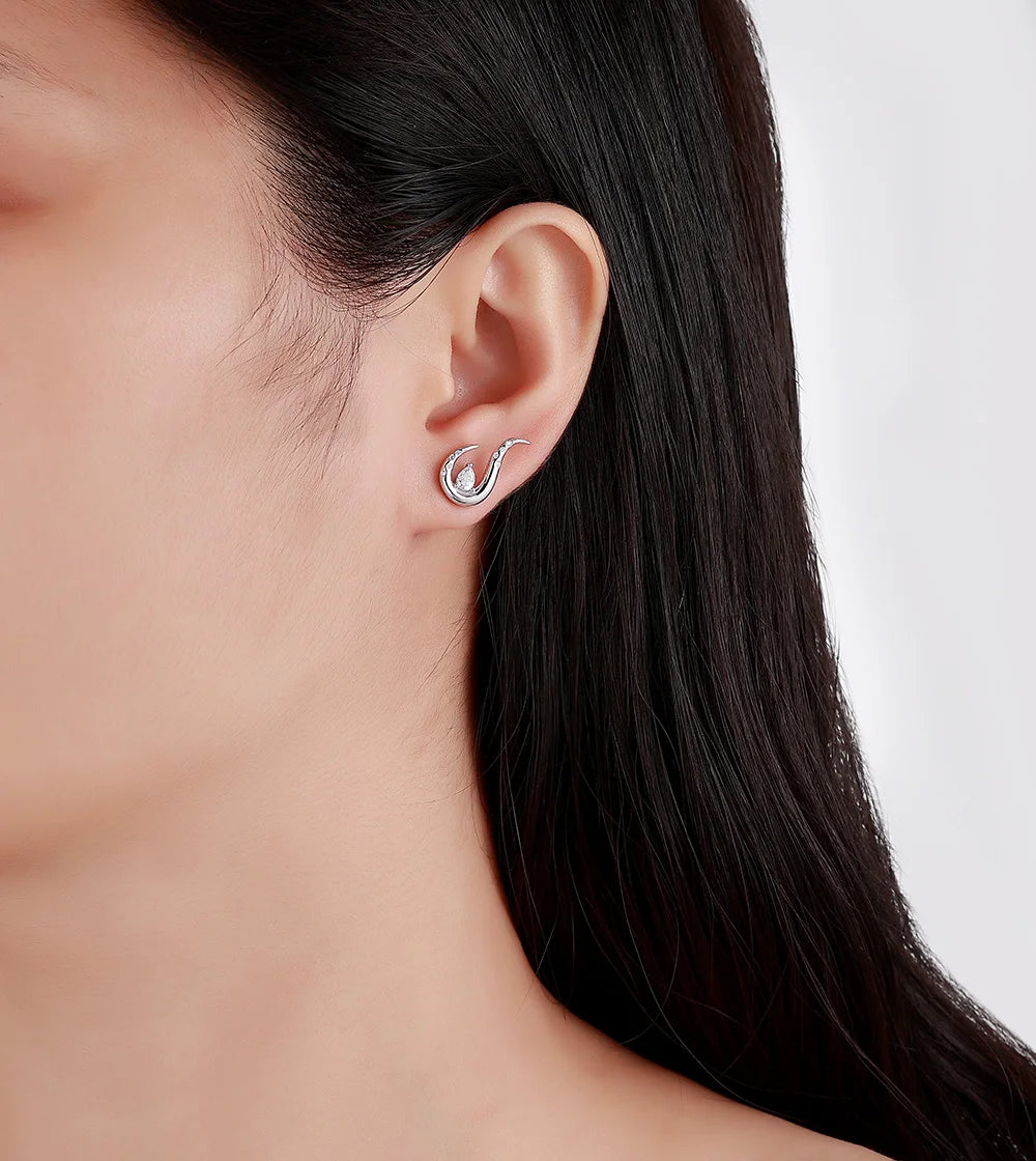 Moissanite Swirl Drop Earrings