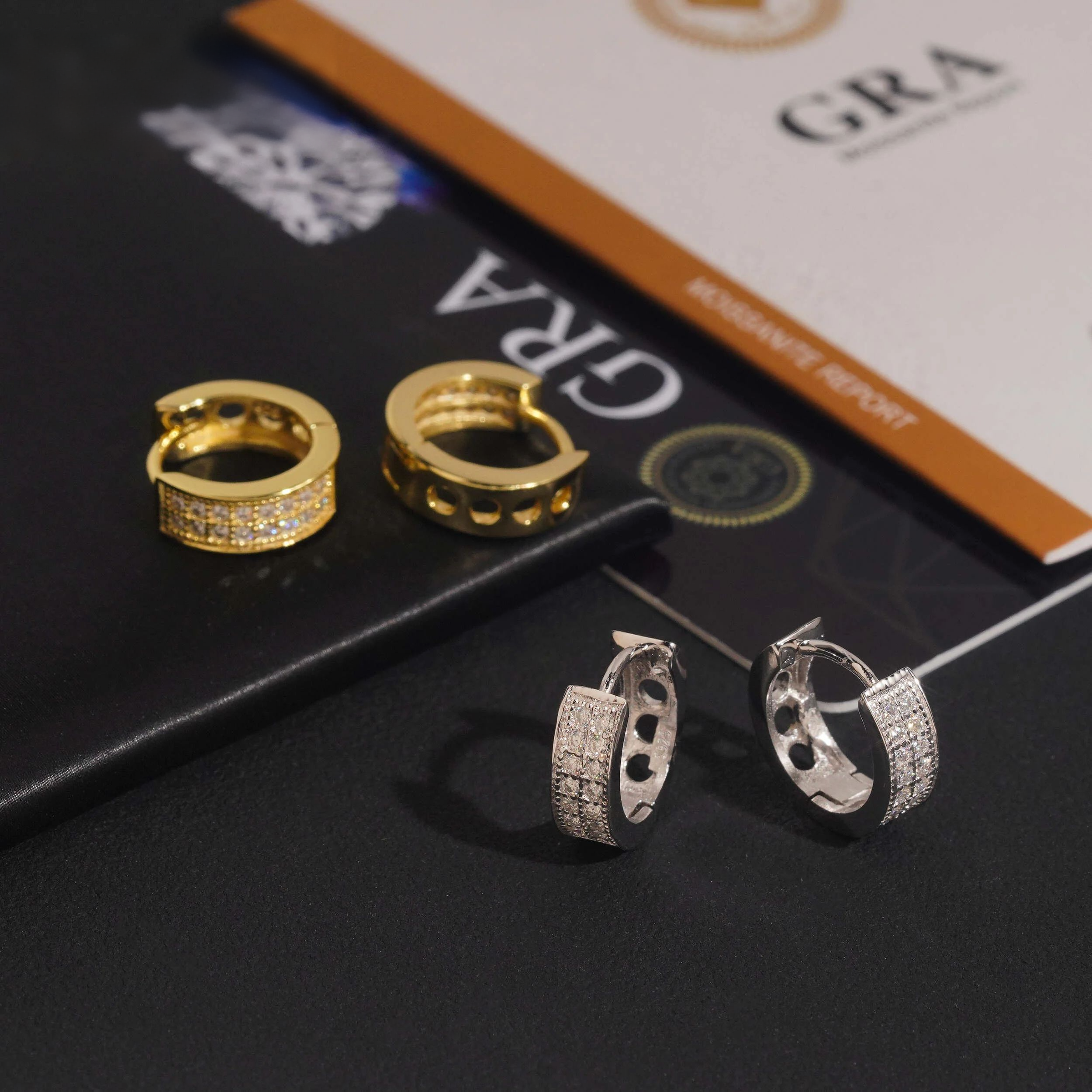Iced Out Moissanite Hoop Earrings