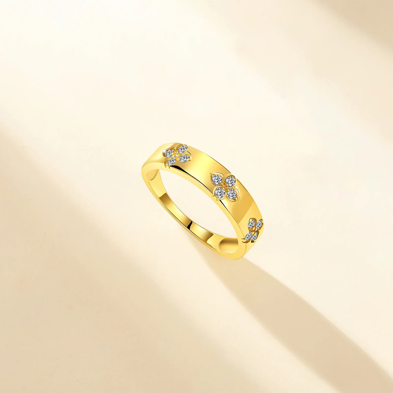 Four Leaf Clover Moissanite Ring