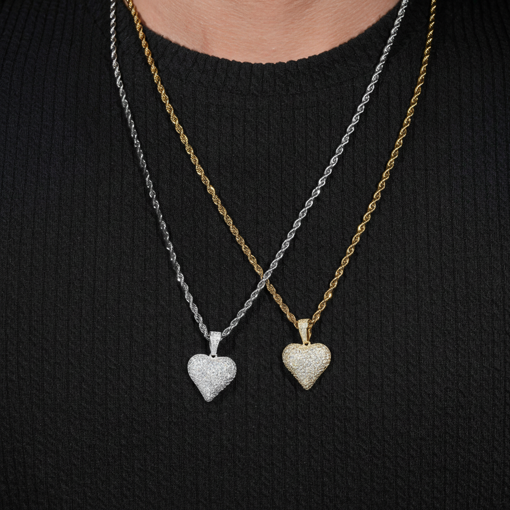 Iced Out Heart Pendant
