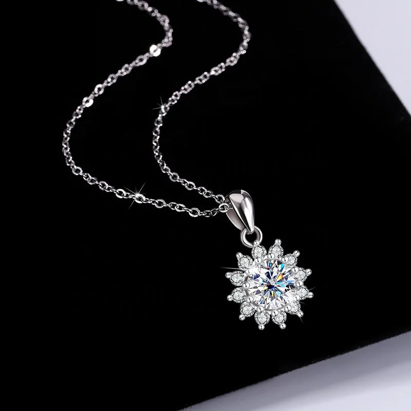 Moissanite Snowflake Pendant Necklace