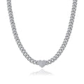 6mm Heart Cuban Link Necklace