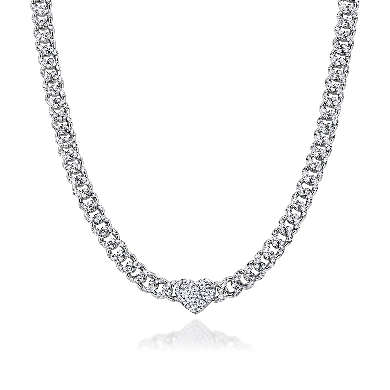 6mm Heart Cuban Link Necklace