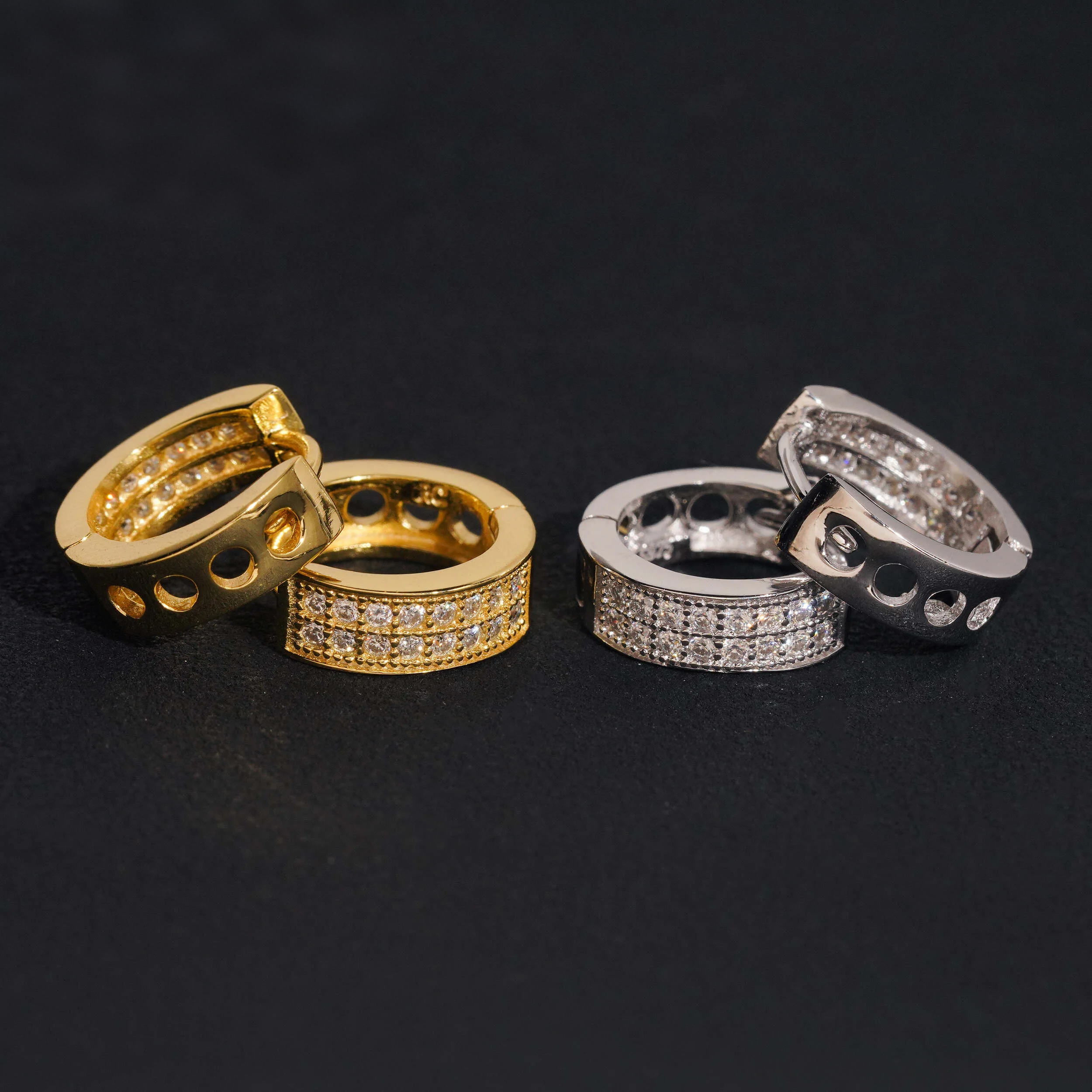 Iced Out Moissanite Hoop Earrings