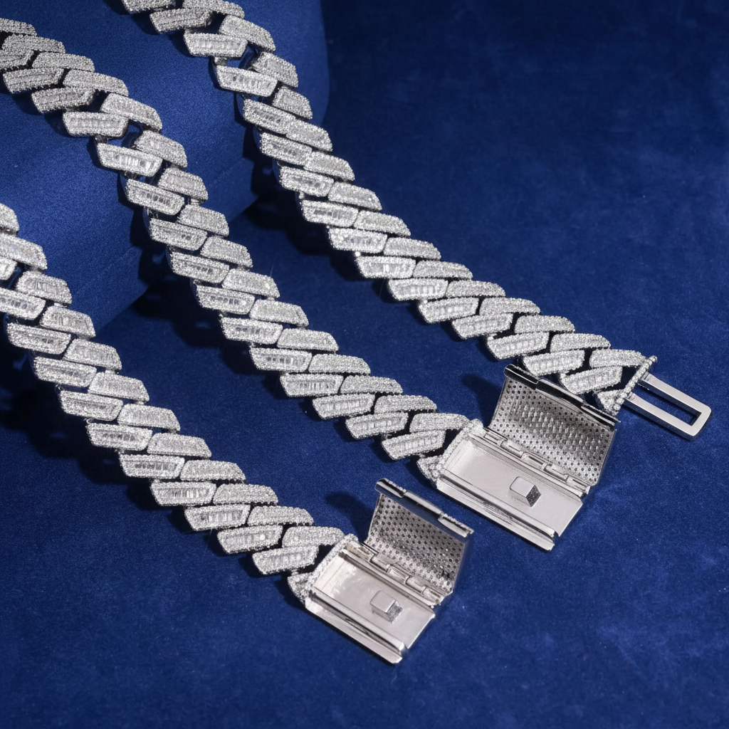 Baguette Moissanite Cuban Link Chain