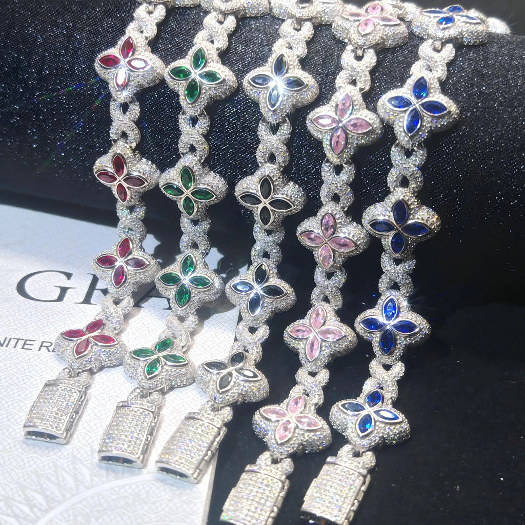Colorful Clover Link Bracelet