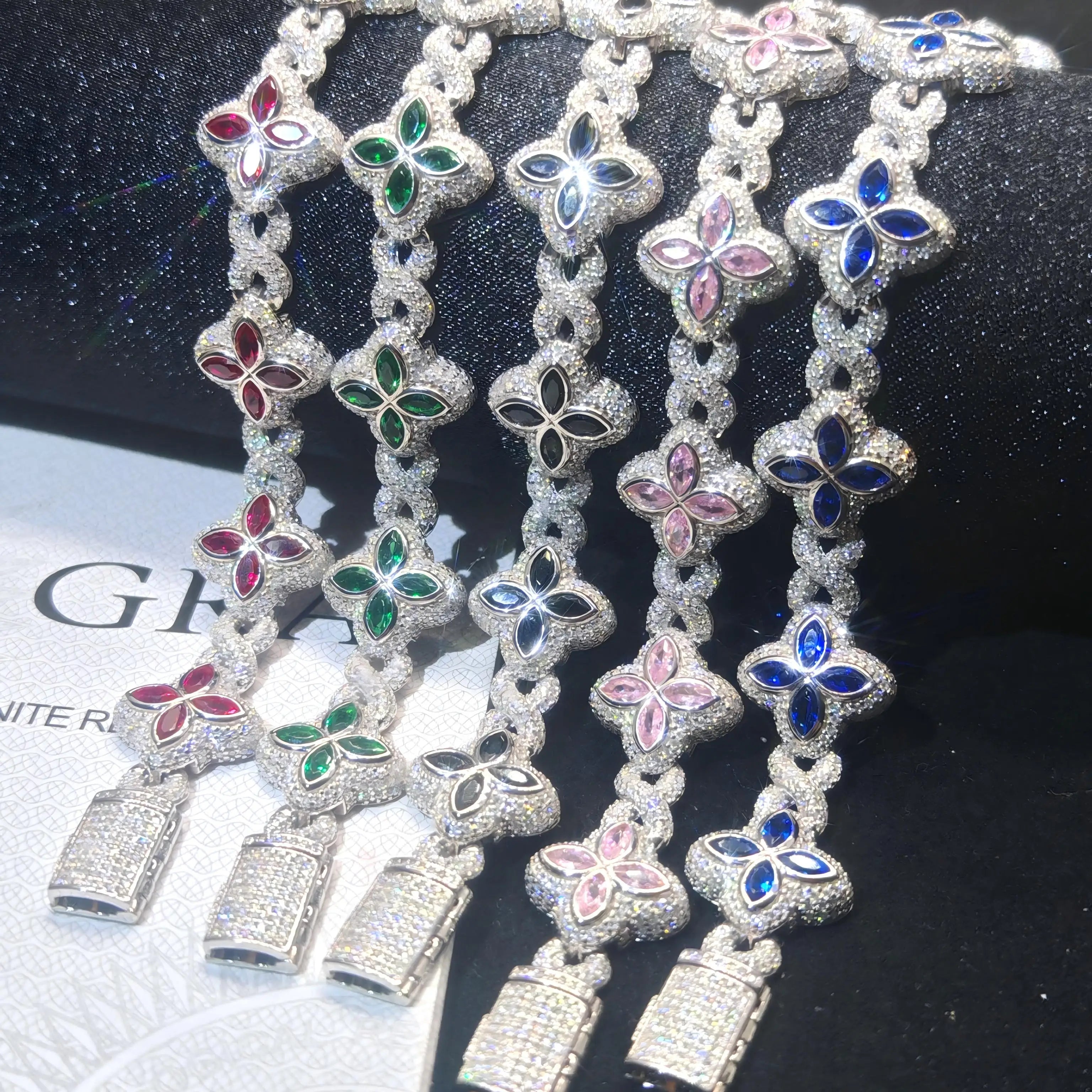 Colorful Clover Link Bracelet