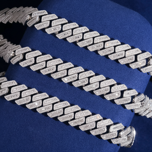Baguette Moissanite Cuban Link Chain