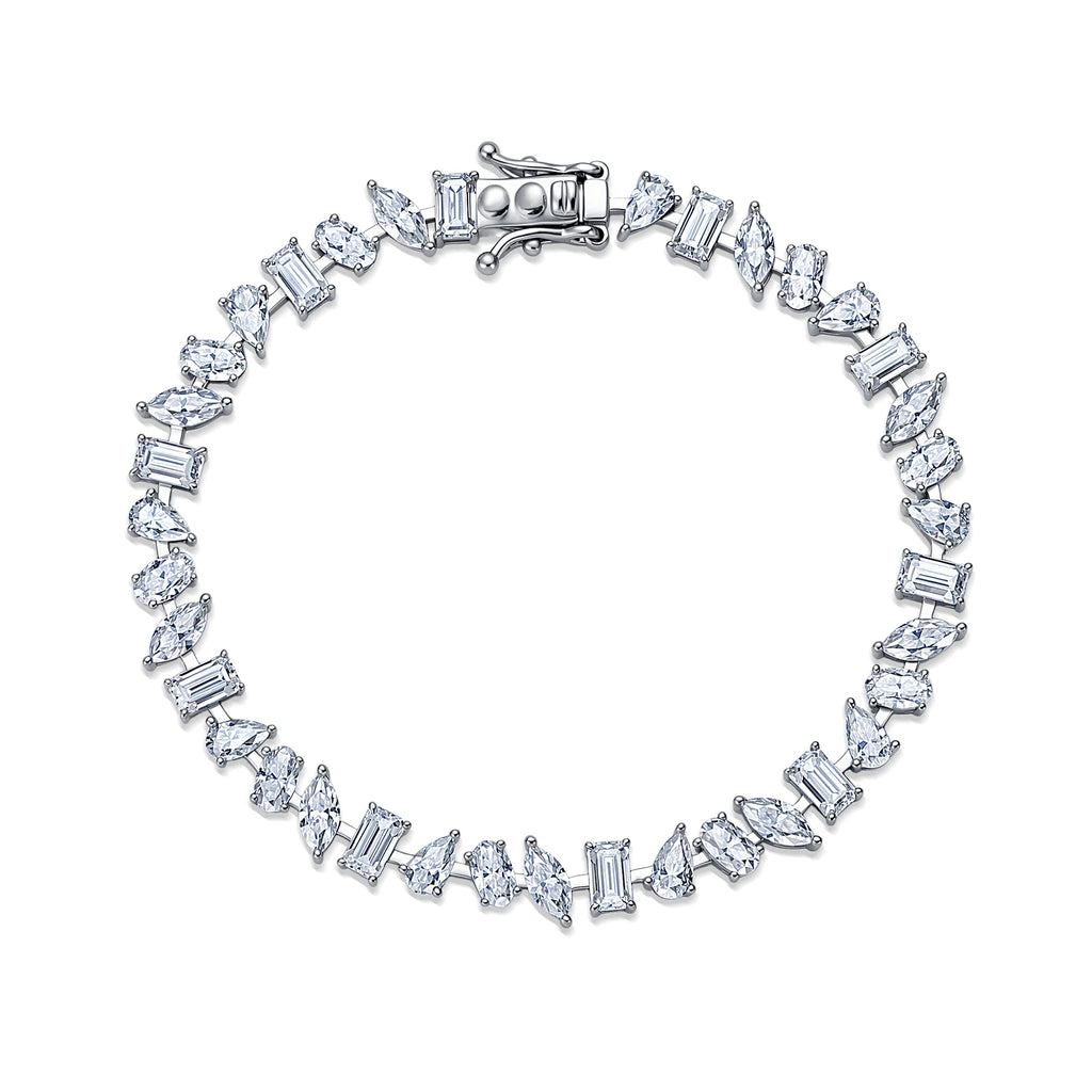 Mixed Cut Moissanite Tennis Bracelet