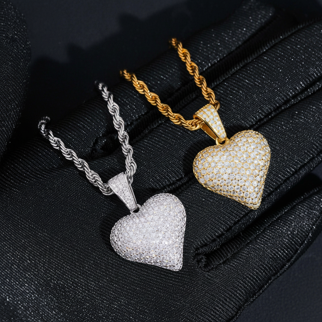 Iced Out Heart Pendant