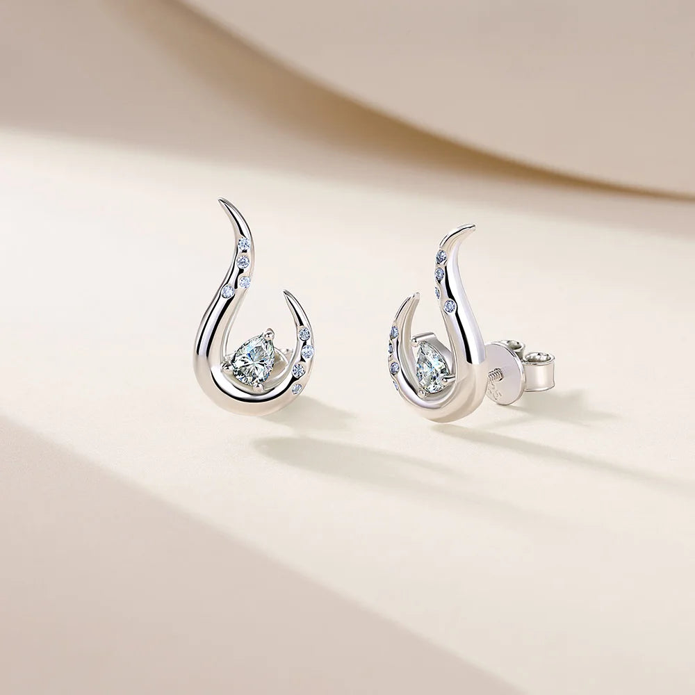 Moissanite Swirl Drop Earrings