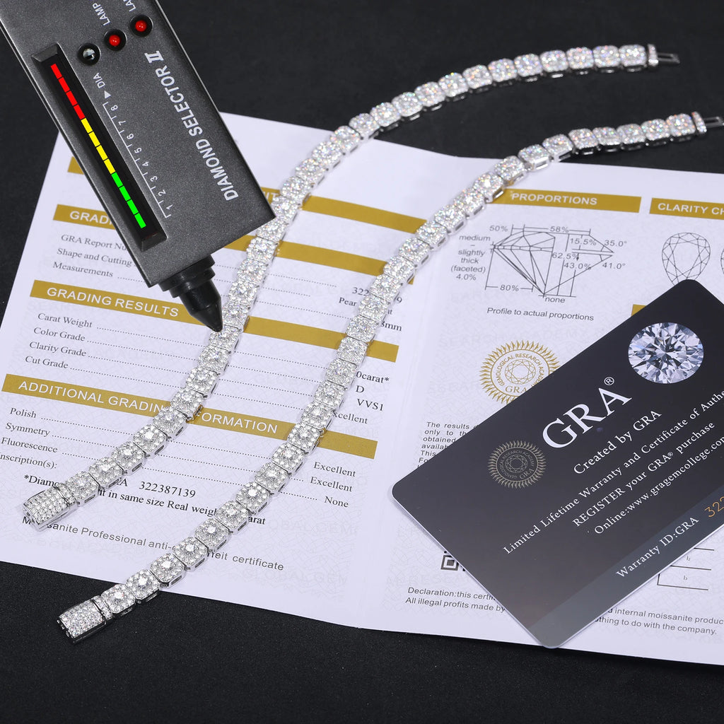 Cushion Cut Moissanite Tennis Bracelet