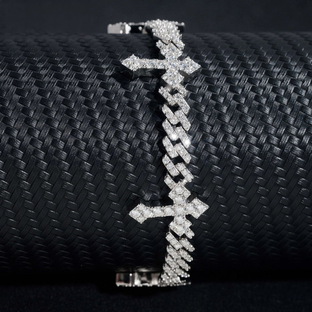 Cross Cuban Link Bracelet