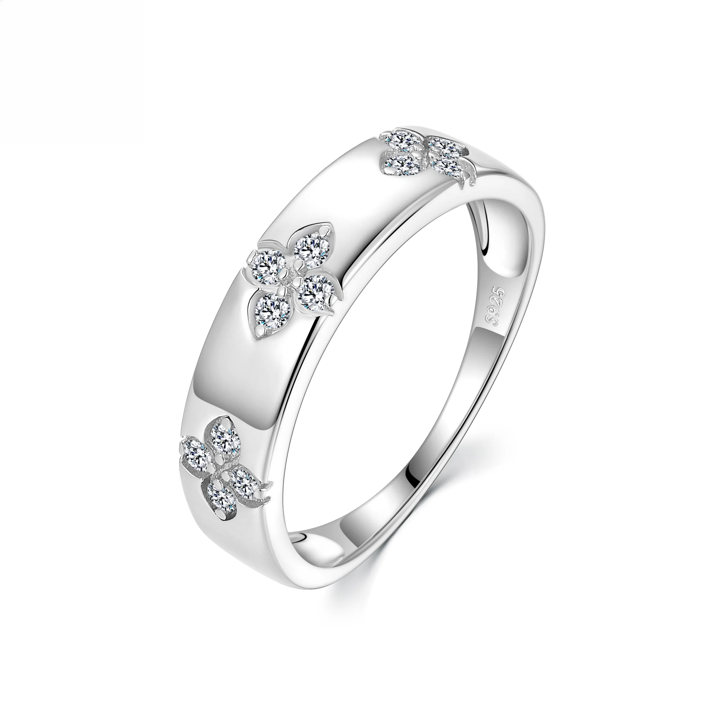Four Leaf Clover Moissanite Ring
