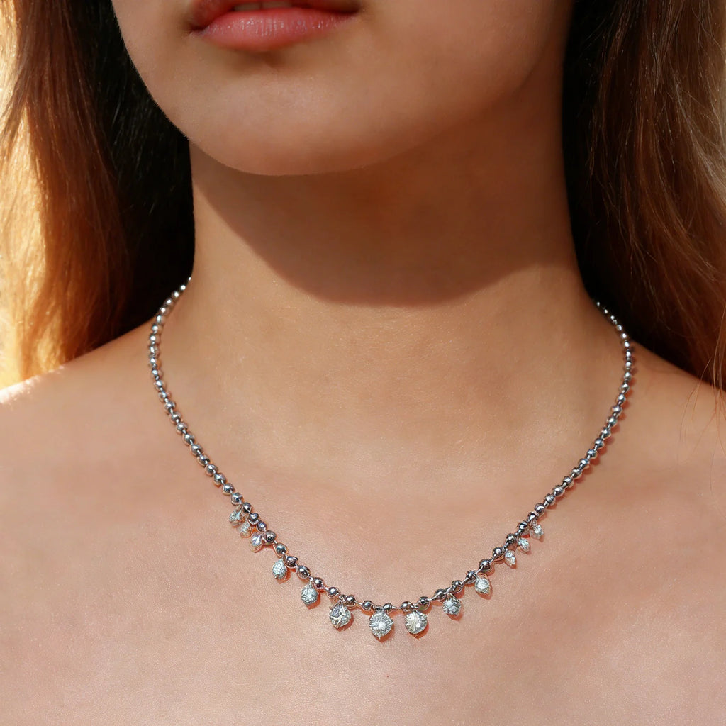 Moissanite Beaded Choker