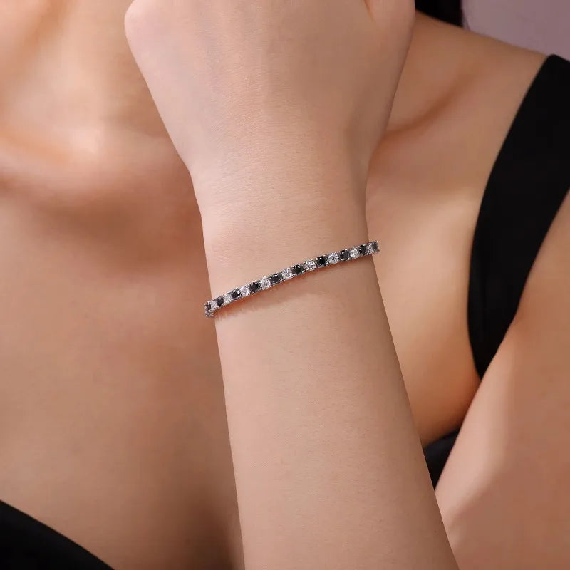 Black & White Tennis Bracelet
